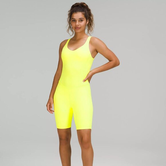 LULULEMON ALIGN BODYSUIT / ONESIE 8" ELECTRIC LEMON BRAND NEW WITH TAGS! - Picture 1 of 9